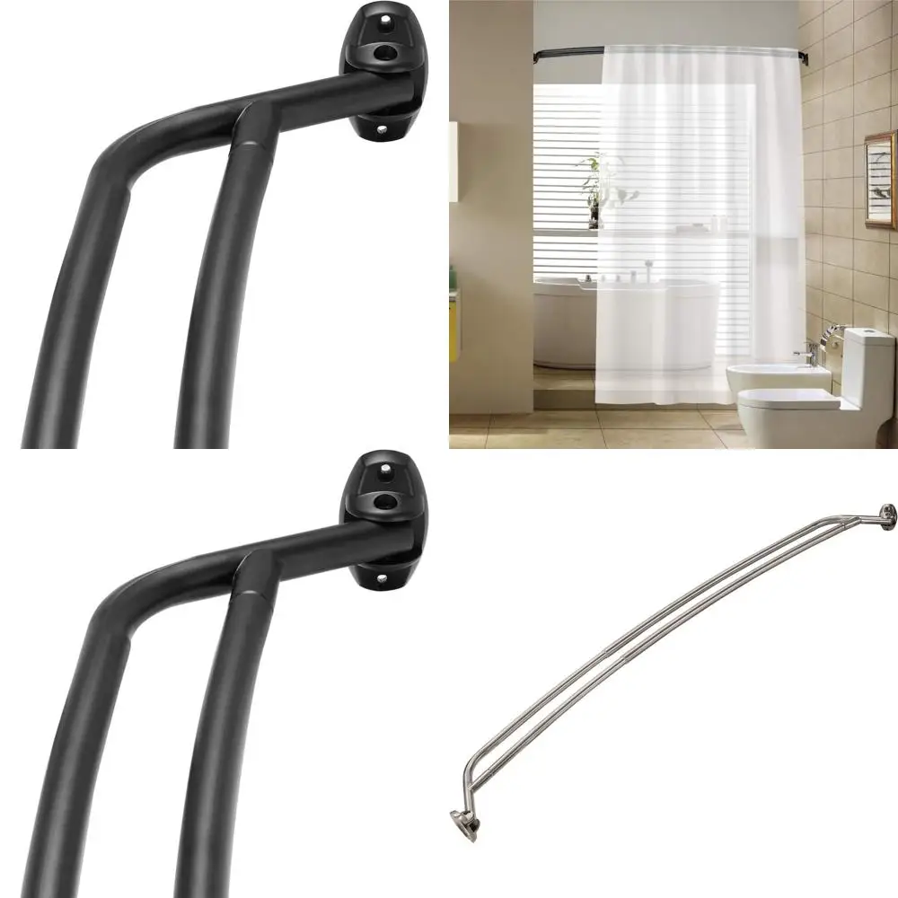 

Adjustable Double Curved Shower Curtain Rod, 45-72, Matte Black