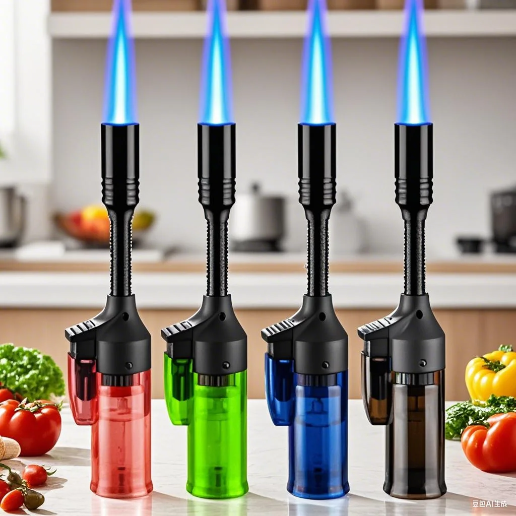 Encendedor de Gas butano recargable, encendedor de llama ajustable, pistola de encendido de cocina, herramienta para barbacoa, manguera giratoria, encendedor a prueba de viento