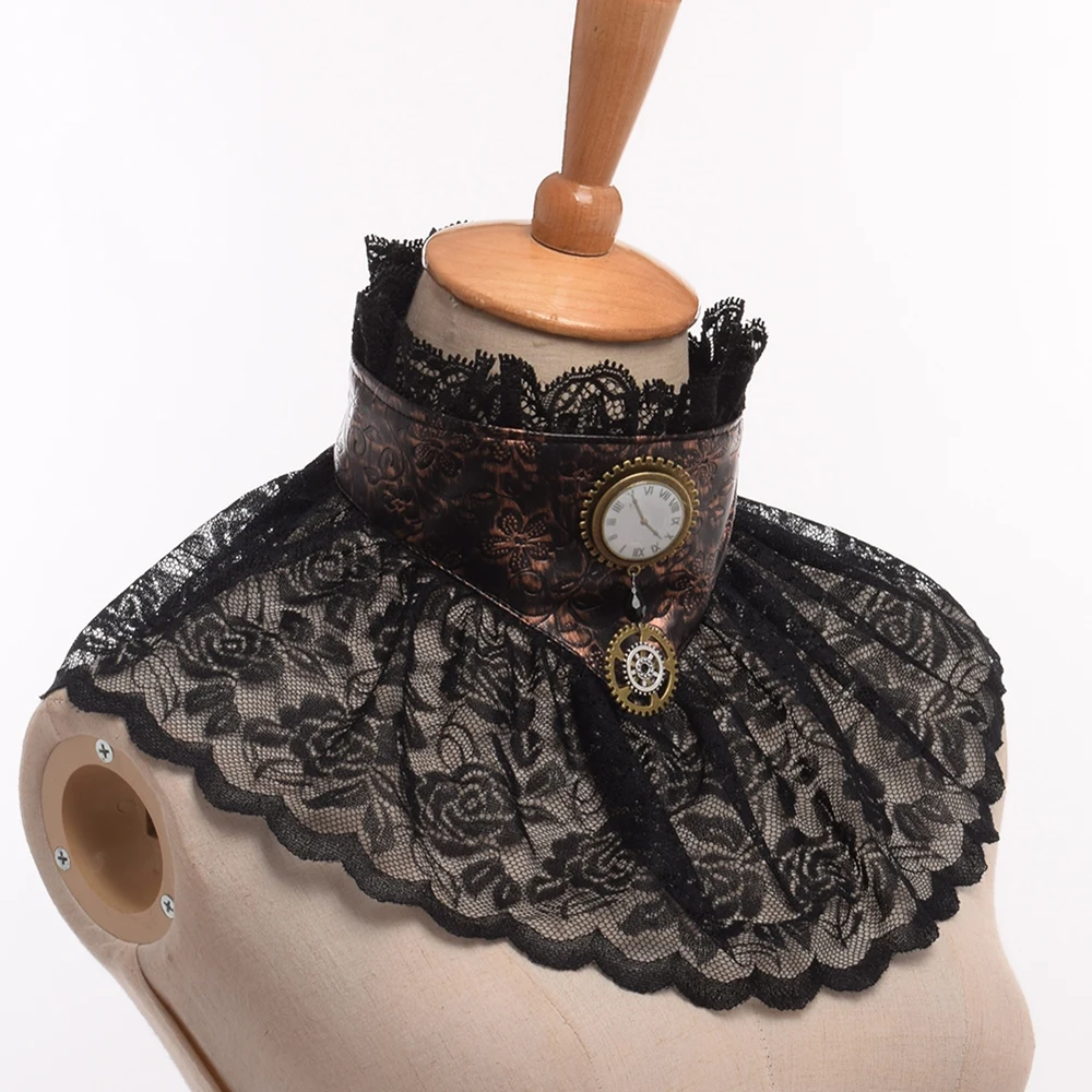 Готический кружевной искусственный воротник, накидка в винтажном стиле, аксессуары для косплея эпохи Возрождения