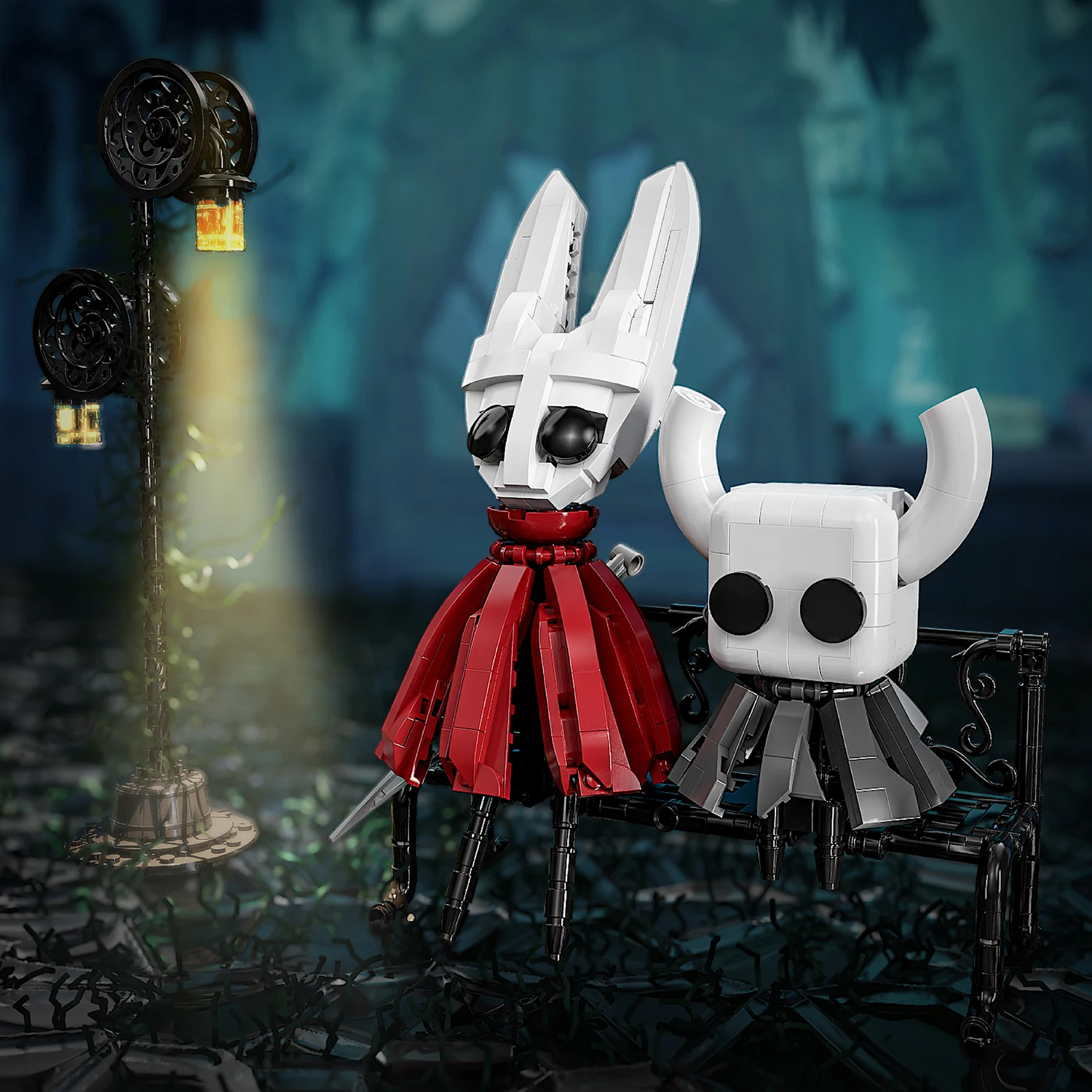 676PCS Hollow Popular Knight Building Block Set Toy Lighting Collectible Decoration Gift for Halloween Game Fans Boys and Girls