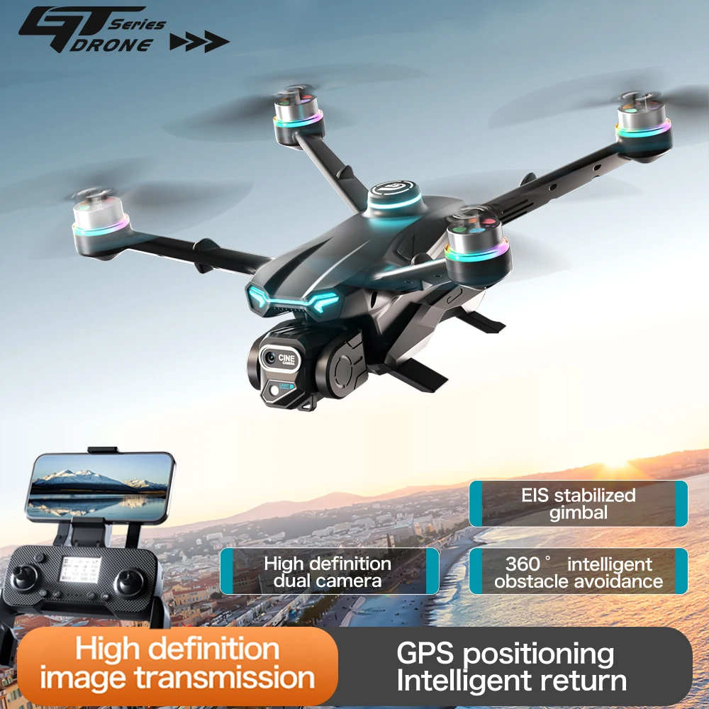 New GT6 GPS Drone Aerial Photography 720P HD Camera 5G WIFI Brushless Motor Omnidirectional Obstacle Avoidance RC Quadcopter Toy