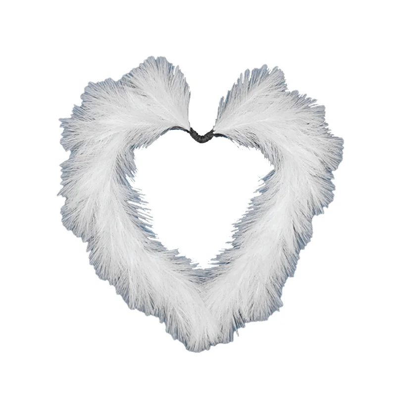 ABZL Corona de Pampas de imitación, adorno de pared de puerta de otoño en forma de corazón de 16,14 pulgadas, corona Artificial de Navidad para estilo bohemio