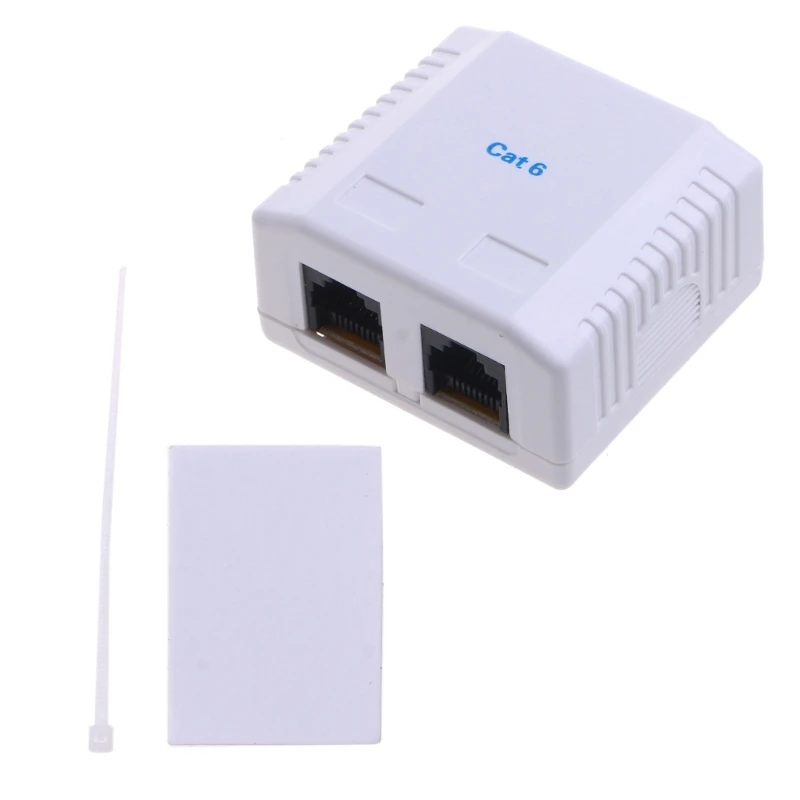 XD99 RJ45 Junction Box CAT6 8P8C Connector 2 Port Female Desktop Box