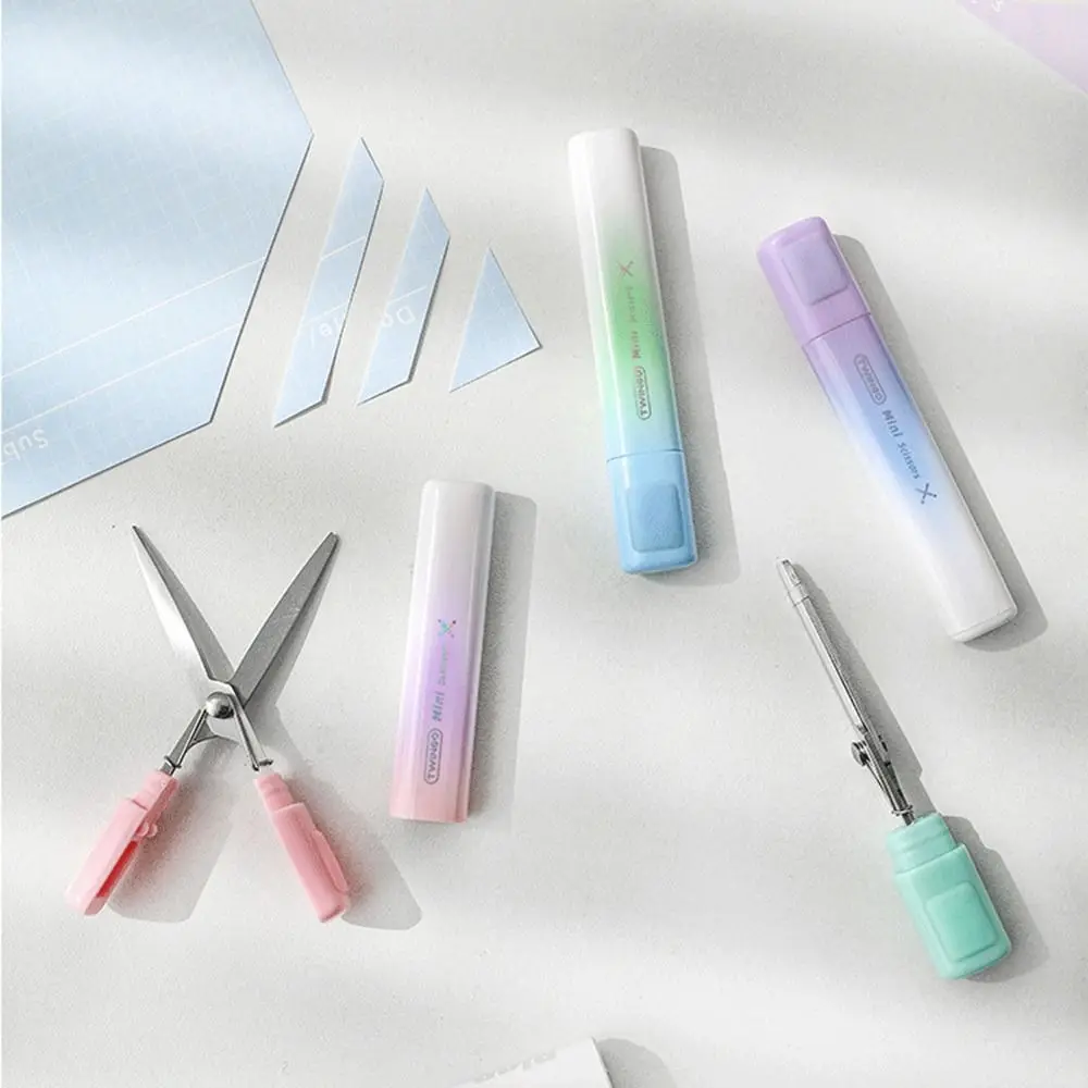 Faltendesign, sichere Klappschere, verstellbare Mini-Handwerksschere aus Edelstahl mit Farbverlauf, multifunktional