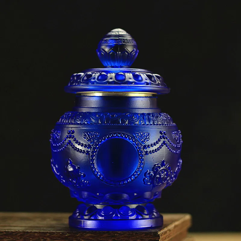 

13-сантиметровая тибетская декоративная бутылка из смолы с восемью благоприятными символами Руи, талисман удачи, сокровище для коллекции