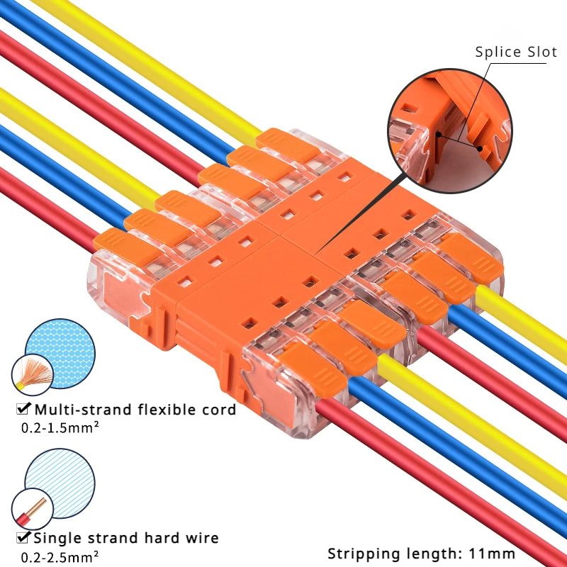 5PCS Butt plug-in type splice quick connection Terminal Two-in two-out connector quick connector plug-in terminal