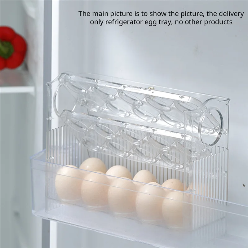 

BOFO Refrigerator Egg Rack Flip Fridge Door Egg Storage Rack Tray Container Space Saving Egg Storage Box Rack