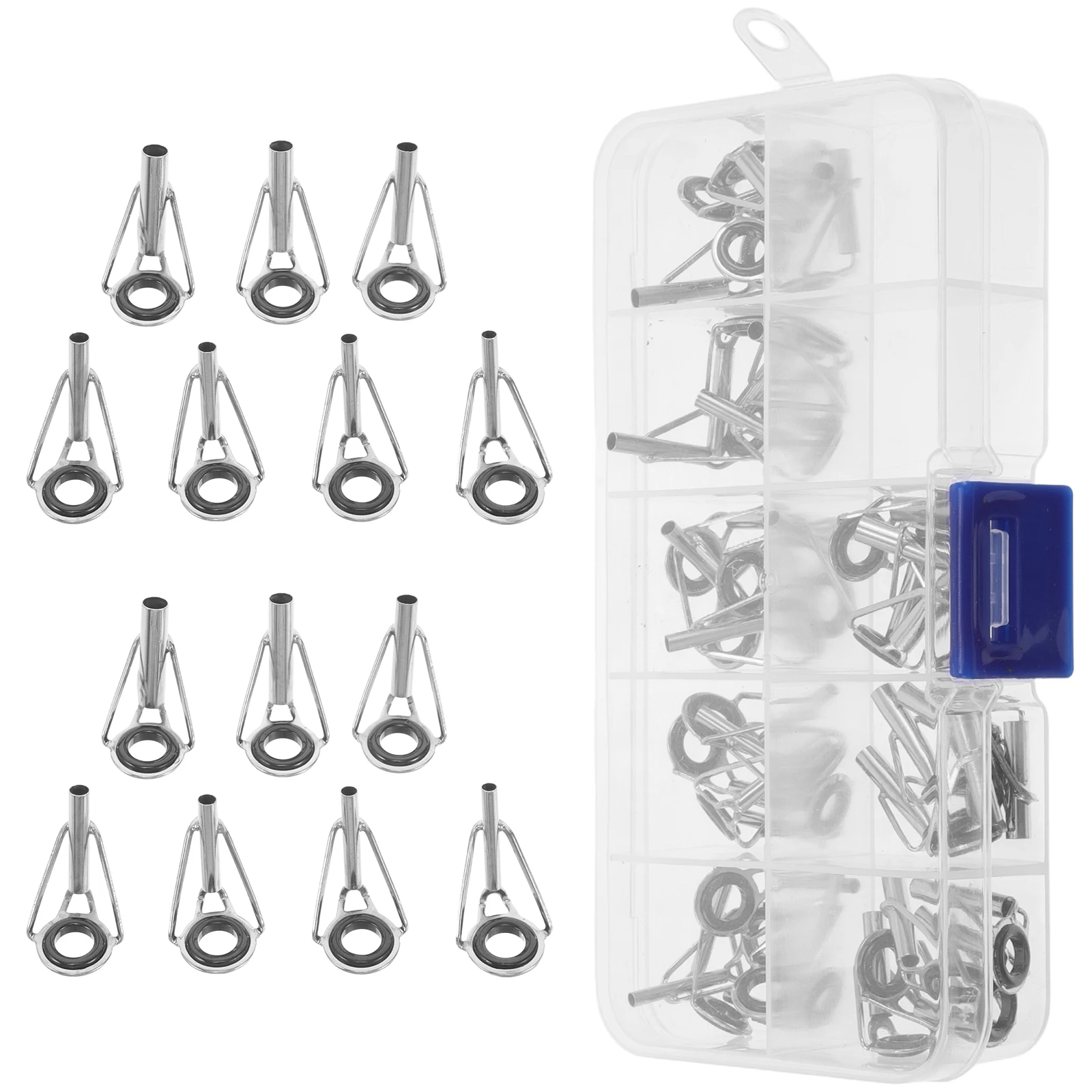 

40 Pcs Tip Guides Ceramic Replacement Parts Sea Saltwater Sea Stainless Fishing Rod Tip Guides Steel Freshwater Repair Set