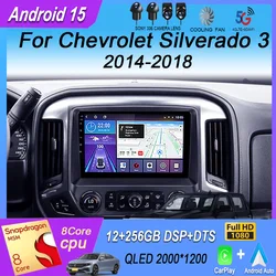 For Chevrolet Silverado 3 GMTK2 2014 2015 2016 2017 2018 Android 15 Carplay Auto Car Radio Multimedia Video Player GPS Stereo 4G