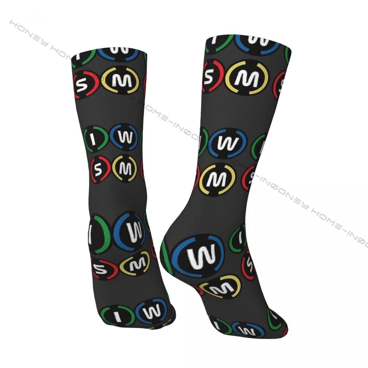 Calcetines para hombre estilo callejero con estampado, calcetín Crazy para regalo, color gris, BG, Retro, Harajuku, F1, fórmula 1, novedad,