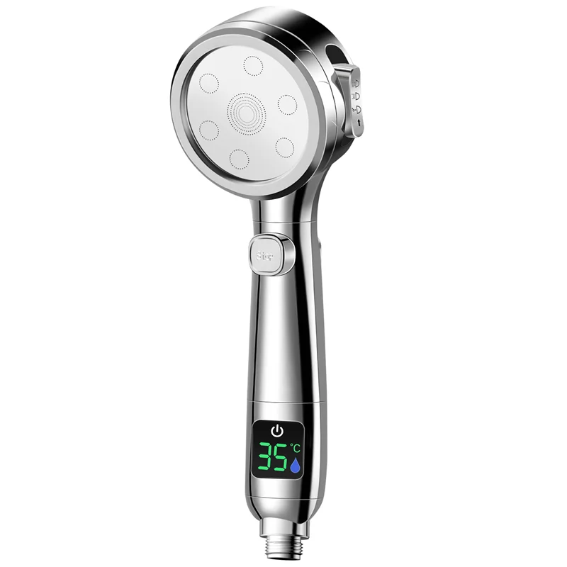 ABRU-Shower Head Water-Saving Rain Shower Head 4 Model Jet Types Shower Head With Digital Temperature Display