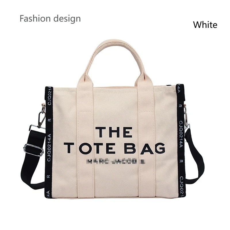 

Женская сумка через плечо большой вместимости, зима 2025 года, простая сумка через плечо с буквенным принтом, холщовая сумка с нишевым дизайном