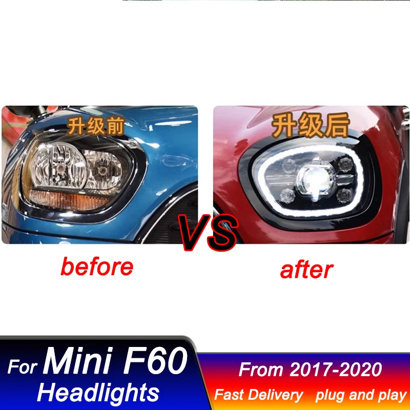 Car styling Headlights for BMW Mini F60 2017-2020 new style LED DRL Dynamic Signal Head Lamp Bi Xenon Beam Headlamp Accembly