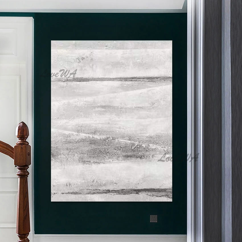 

White Abstract Painting Hotel Artwork Latest Arrival Outdoor Wall Decor Art Craft Picture Canvas Unframed High Quality Artwork
