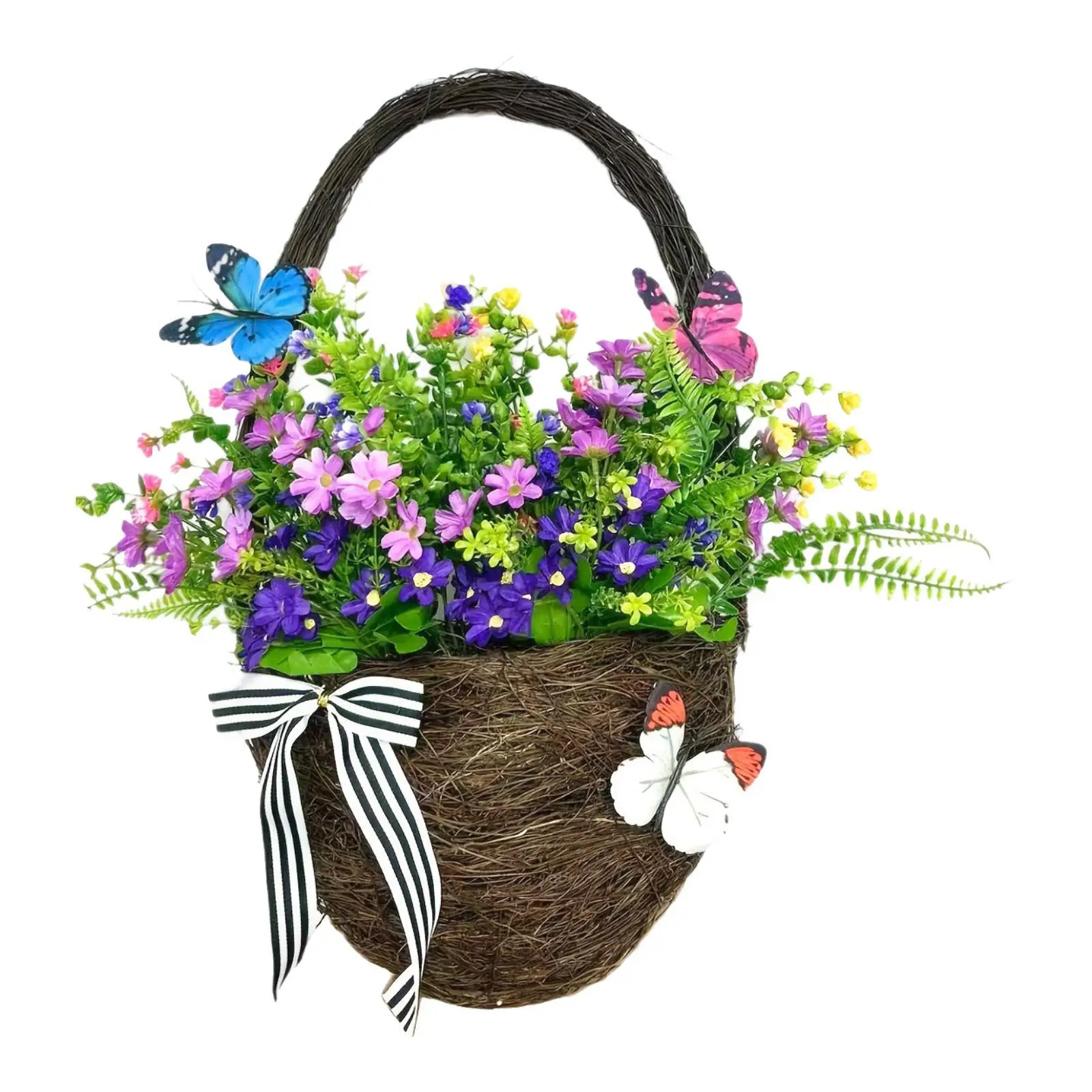 

Door Hanger Basket Wreath Ornament Home Decor for Porch Fireplace Courtyard