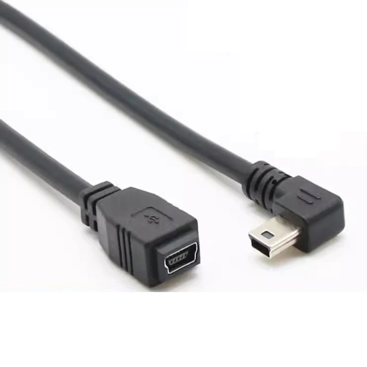 25CM 90 stopni w prawo i w lewo i w górę i w w dół pod kątem Mini kabel rozszerzenie męskie i żeńskie USB 2.0 5Pin Mini-usb dla odbiornik GPS