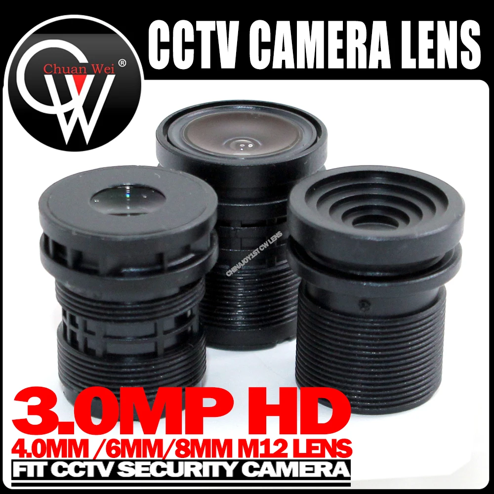 Obiektyw CCTV 3MP AHD HD PVC 4mm 6mm 8mm F2.0 do kamer IP 1080p 2MP 3MP 5MP WIFI 4G 5G