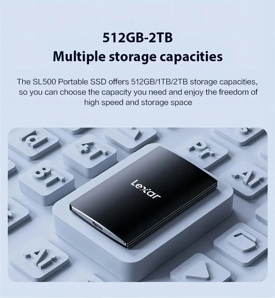 Lexar SL500 Portable SSD 512GB 1TB 2TB 4TB SSD USB 3.2 Gen 2x2