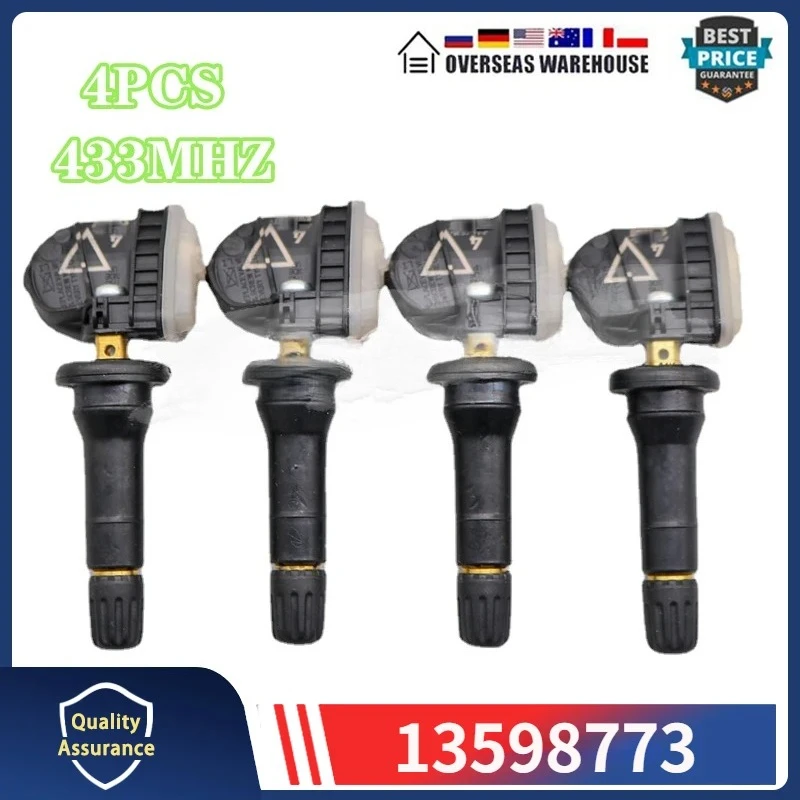 

Датчик системы контроля давления в шинах 433 МГц (TPMS), 4 шт., совместимый с Cadillac CT6 SRX Chevrolet Malibu Opel Bolt Viva