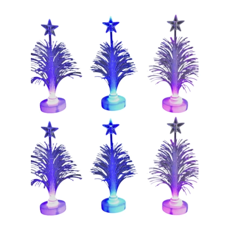 Pack of 6 LED Color Changing Christmas Trees Display Ornament Suitable For Various Decoration Scenarios And Space