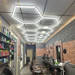 맞춤형 벌집 LED 자동차 디테일링 천장 조명, AC85-265V 육각형 차고 조명, 쇼룸 워크샵 이발소 DIY 액세서리
