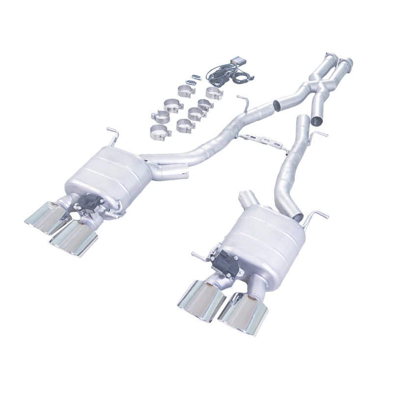 

GFC exhaust/Used in 09 Mercedes-Benz SLK 55 AMG 5.5 Catback 304 stainless steel performance adjustable exhaust system four tips