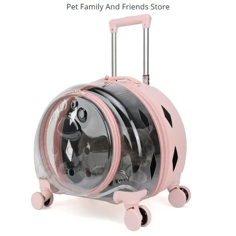 Portable Shoulder Pet Luggage Case, Transparent, Simple Space Capsule, Dog Suitcase, Small, New