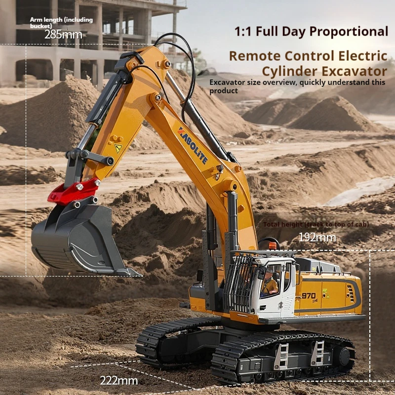 KABOLITE 1/18 5901 100S RC Excavator Remoted Digger Truck With Claw Ripper Construction Car Machine Vehicle Hobby Toys for Boys