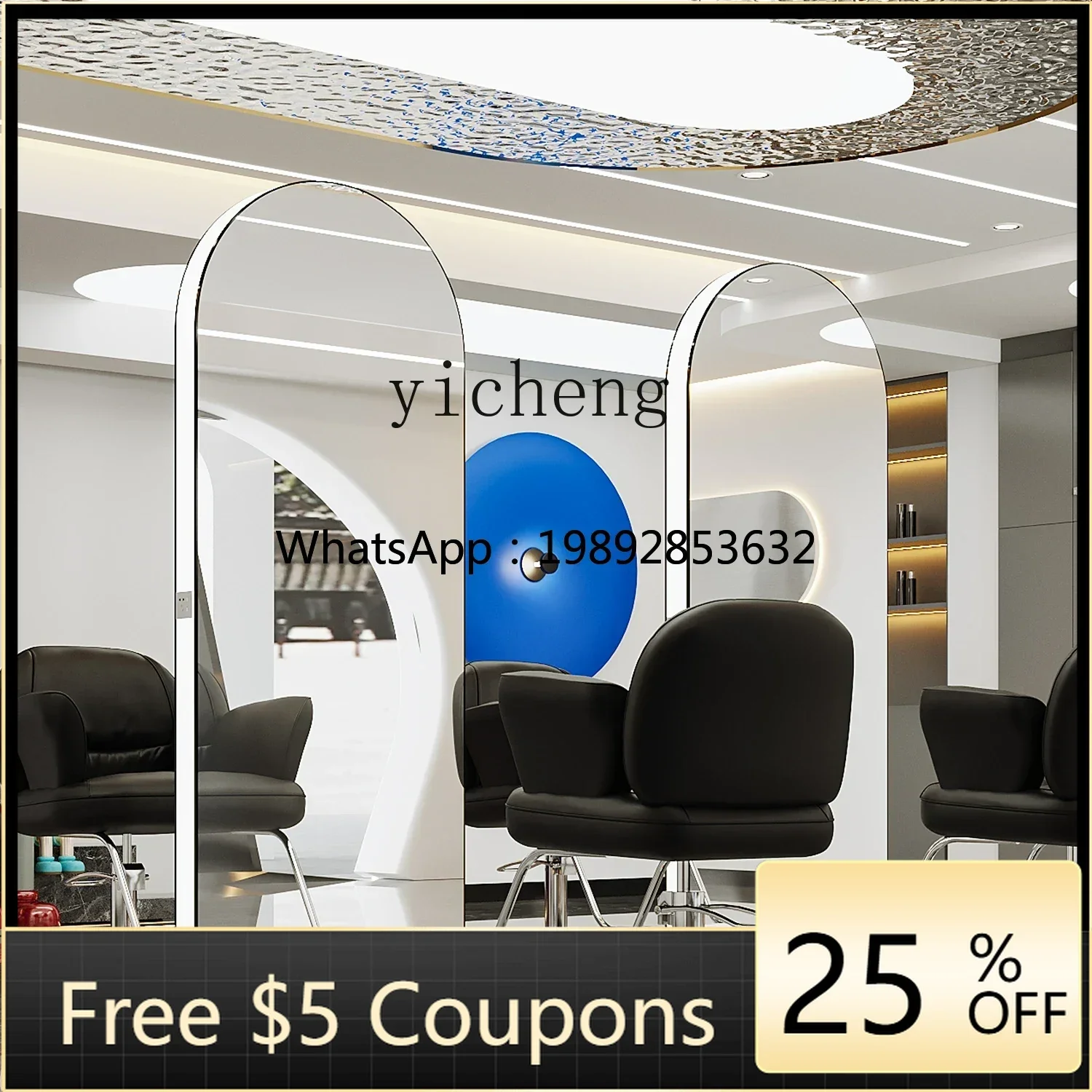 J1  barber shop mirror table high-end trendy store hair salon mirror hair salon special