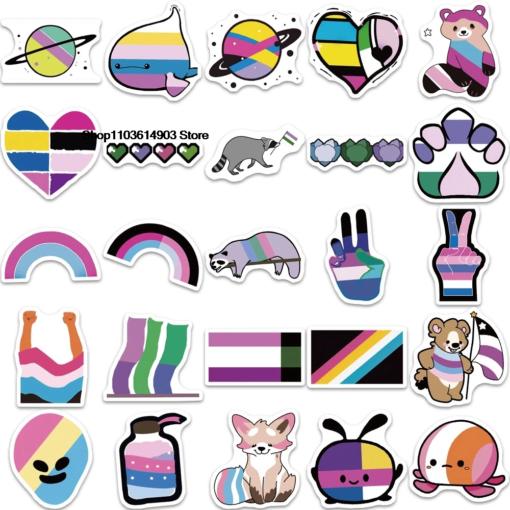 50PCS Cartoon Cute Rainbow Graffiti Stickers pack aesthetic goods for home pegatinas custom adhesive sticker children's room