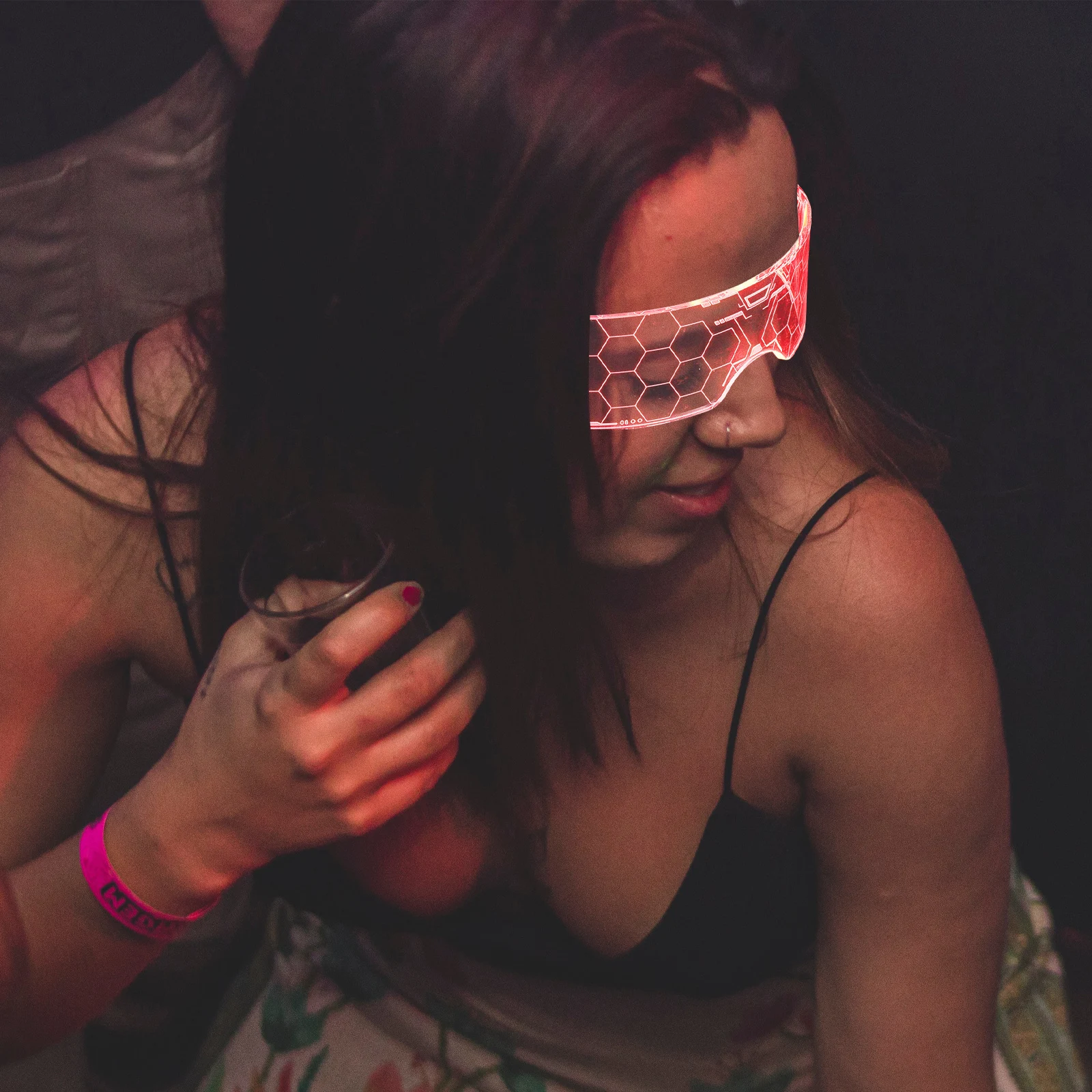 Lunettes lumineuses LED, 2 pièces, accessoires de danse, accessoires de mode, fournitures de lunettes lumineuses d'halloween, décorations de fête