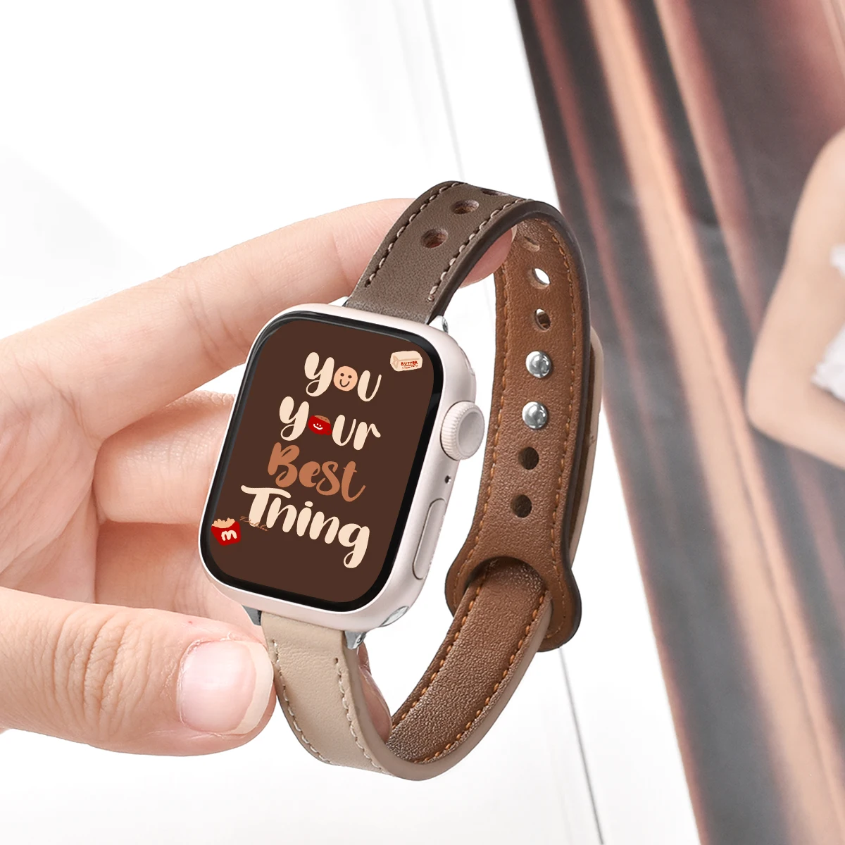 Leather Bracelet For Apple Watch Series 10 42mm 46mm 9 8 7 Band 41mm 45mm 38 40mm 42 44mm Slim Correa Strap For iwatch 6 5 4 SE