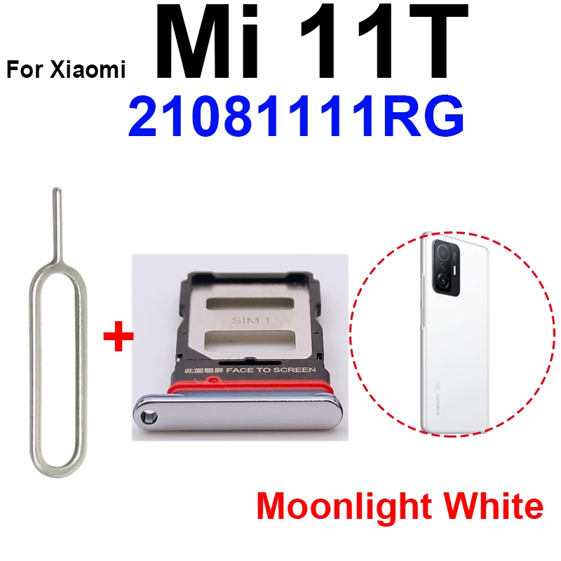 Sim Card Tray For Xiaomi Mi 11T 21081111RG Micro SD Reader SIM Card Slot Holder Adapter Replacement Parts Mi 11T Pro 2107113SG