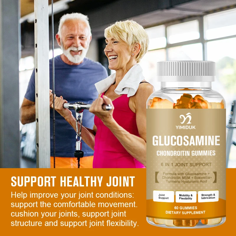 Glucosamine Chondroitin Gummies MSM Triple Strength Bones Joints Supplements, Joints Cartilage Health, Muscle & Nerve Pain Anti