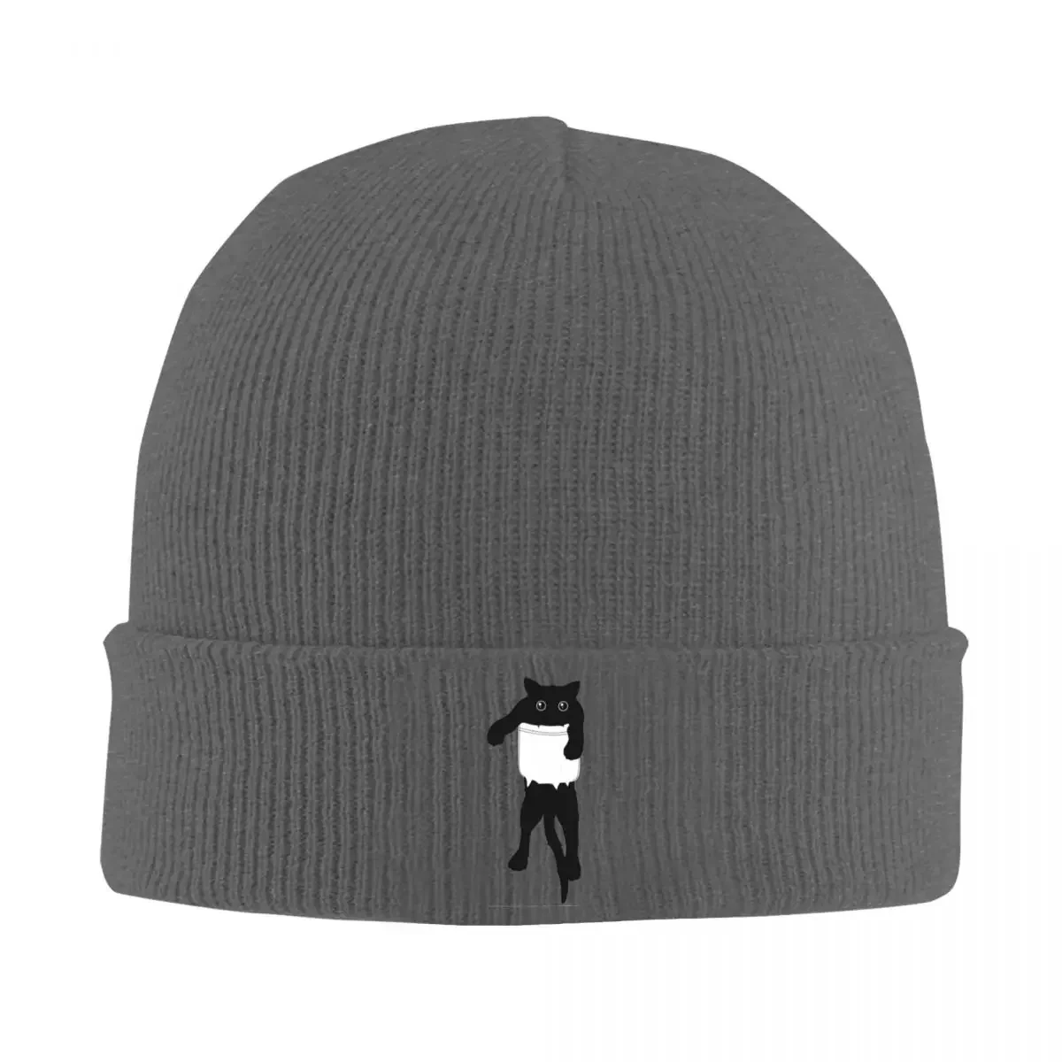 Hang Loose Black Cat Pocket Art Warm Knitted Cap Fashion Bonnet Hat Autumn Winter Outdoor Beanies Hats for Men Women Adult