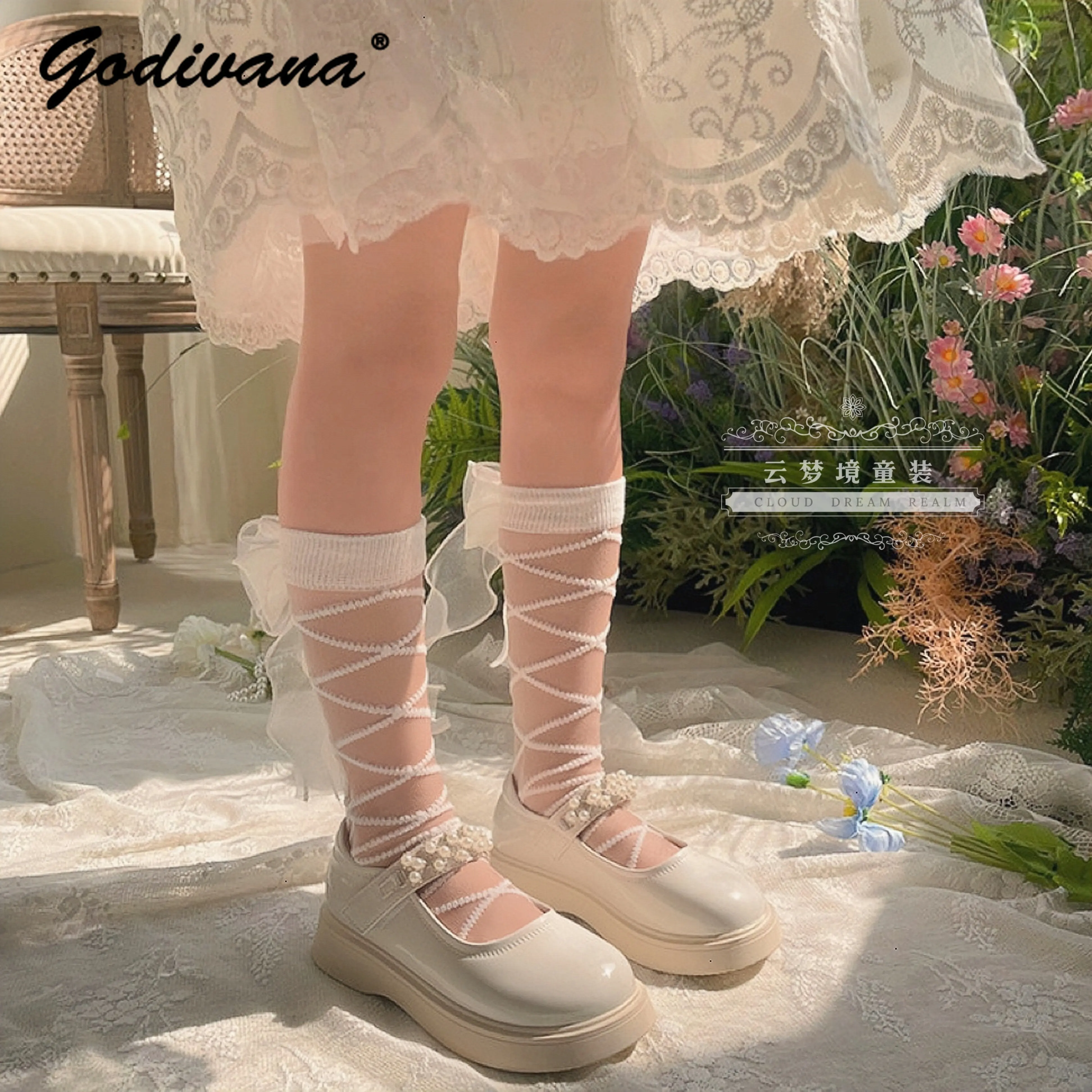 Sweet Baby Girls 2026 Summer  New Fairy-tale Tulle Lolita Socks with Large Bow Kids Cute Princess Lightweight Breathable Socks