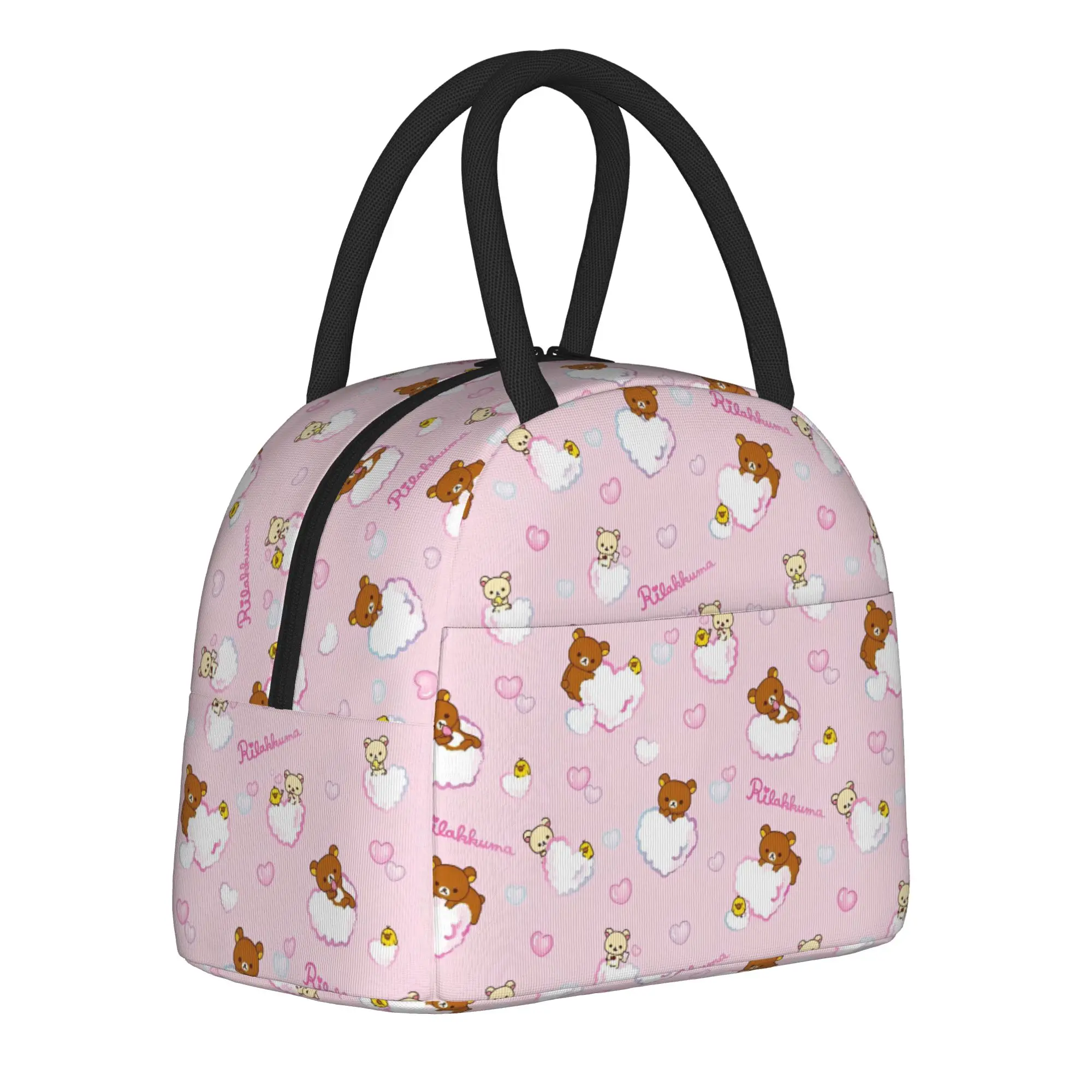 Rilakkuma Korilakkuma Cartoon Insulated Lunch Bag Cooler Bag Reusable,Lunch Container  High Capacity Tote Lunch Box Bento Pouch