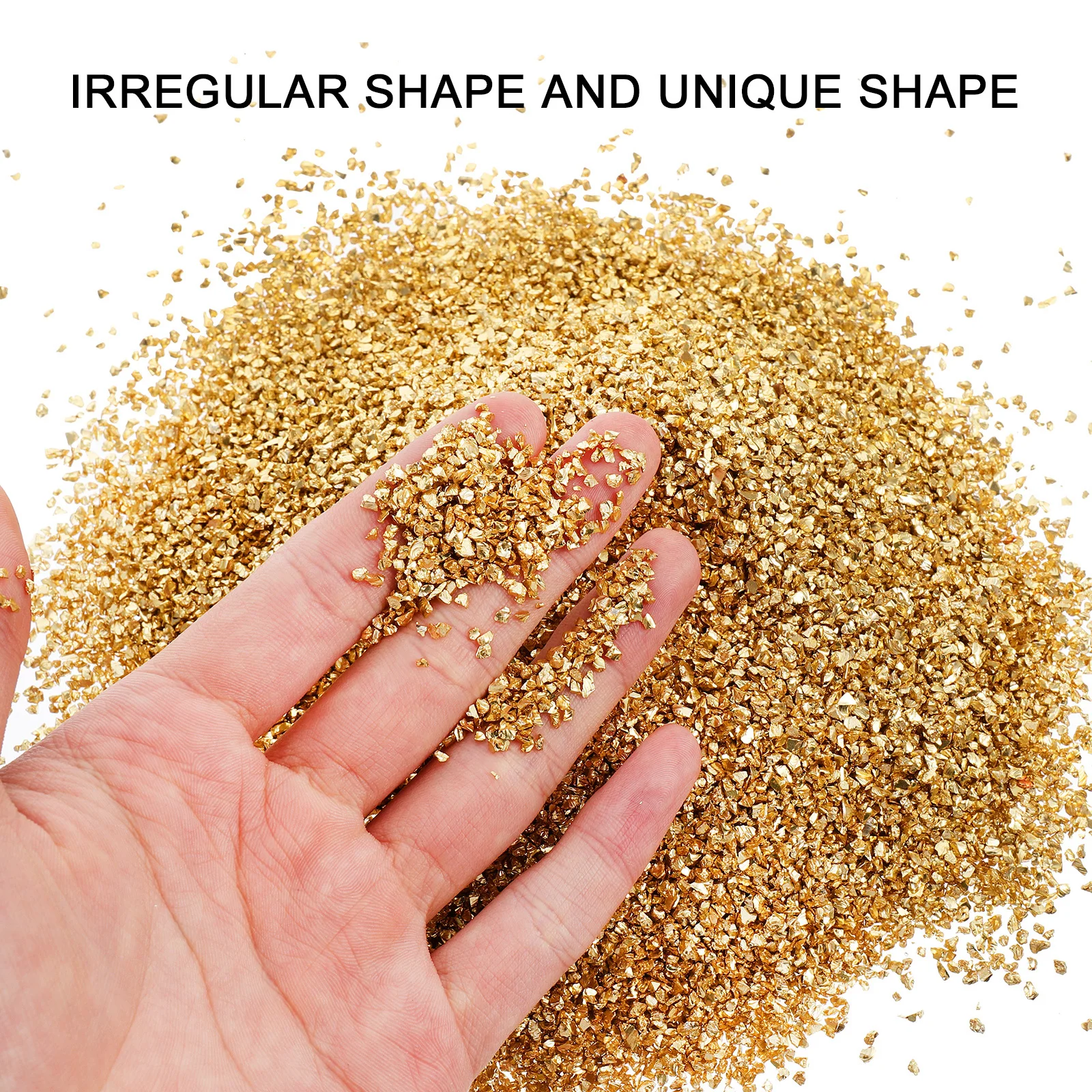 

500G Irregular Chips 2Mm Metallic Crushed Glass For Diy Craft Resin Art Decor Epoxy Mold Handmade Projects Craft Glass Stone