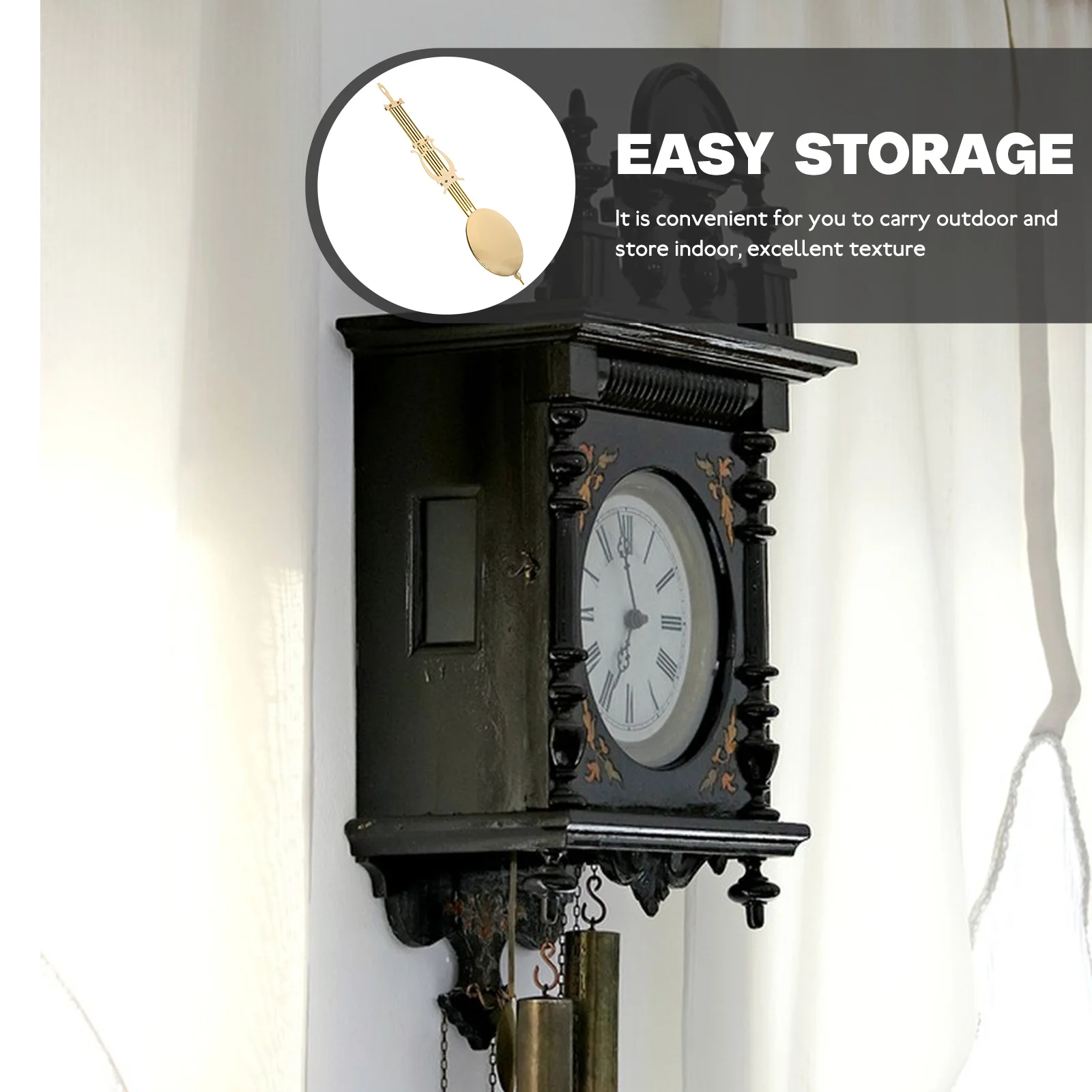 

Metal Pendulum Replacement Wall Clock Part Smooth Surface Clock Pendulum Repair Accessory DIY Outdoor Indoor Use