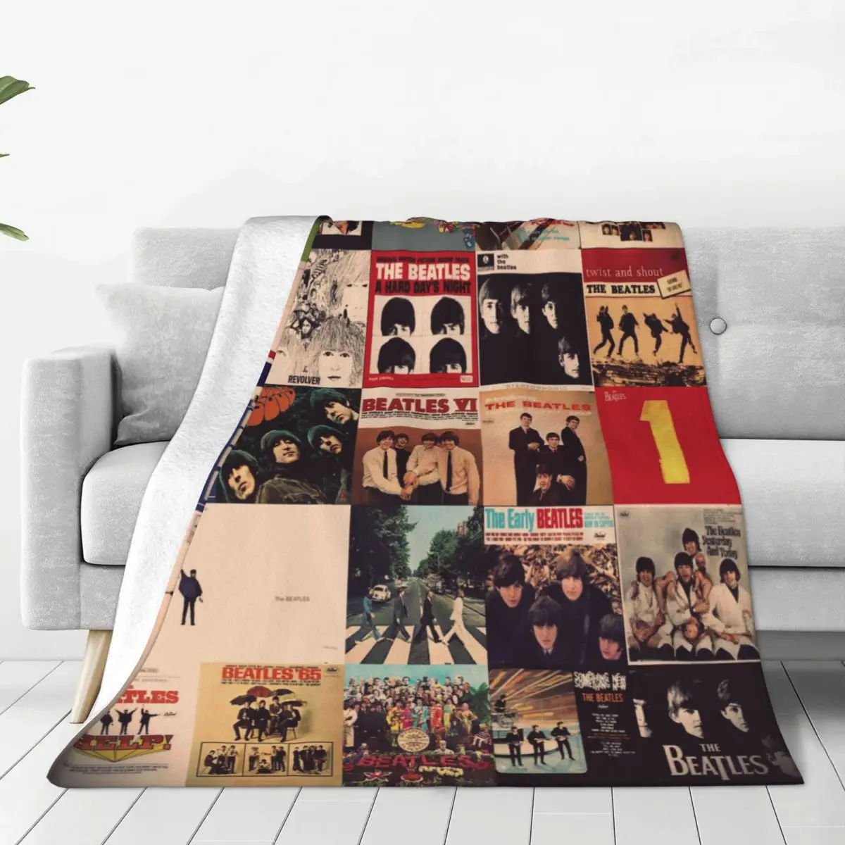 Harajuku The Beatle Memebers Art Blanket Soft Warm Flannel Throw Blanket Bedspread for Bed Living room Picnic Travel Home Sofa