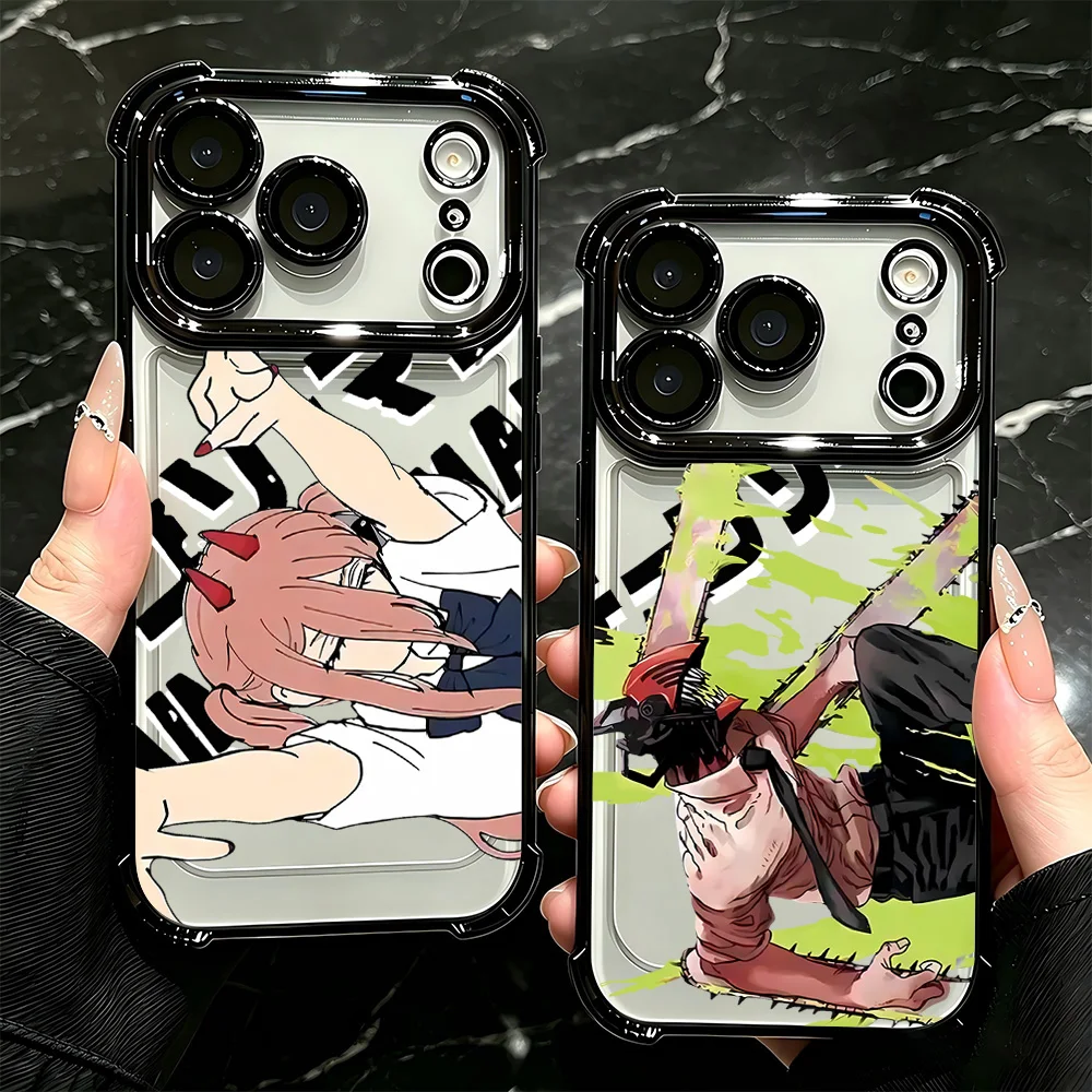 Чехол для телефона с покрытием для iPhone 17, 17e, 16e, 16, 15, 14, 13, 12, 11 Pro Max, Mini, Air, Plus, противоударный, с воздушной подушкой, Cool C-ChainsawS ManS