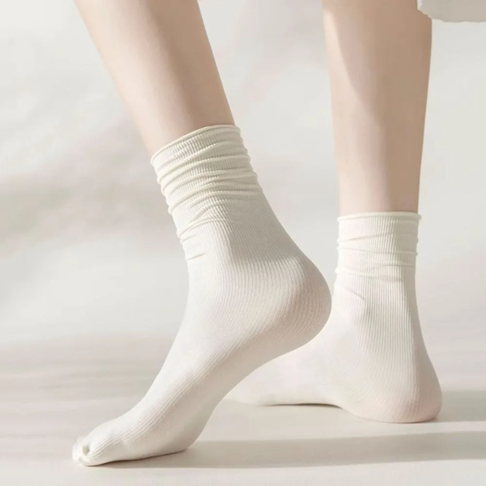 

10Pairs Pinstripe Women's Ultra-thin Socks Mid-calf Comfortable JK Lolita Pile Socks Breathable Hosiery Ice Silk Tube Socks Girl