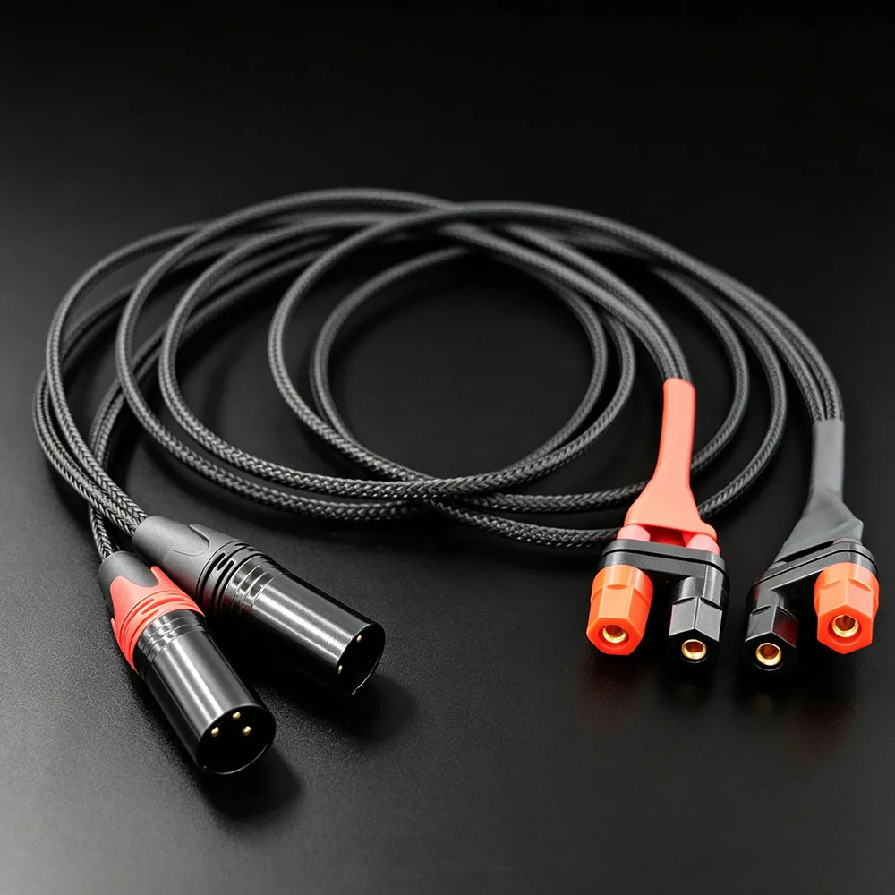 

1Pair Aouyade Dual banana Binding Post JACK to XLR 3pin Female Audio Speaker patch Cable