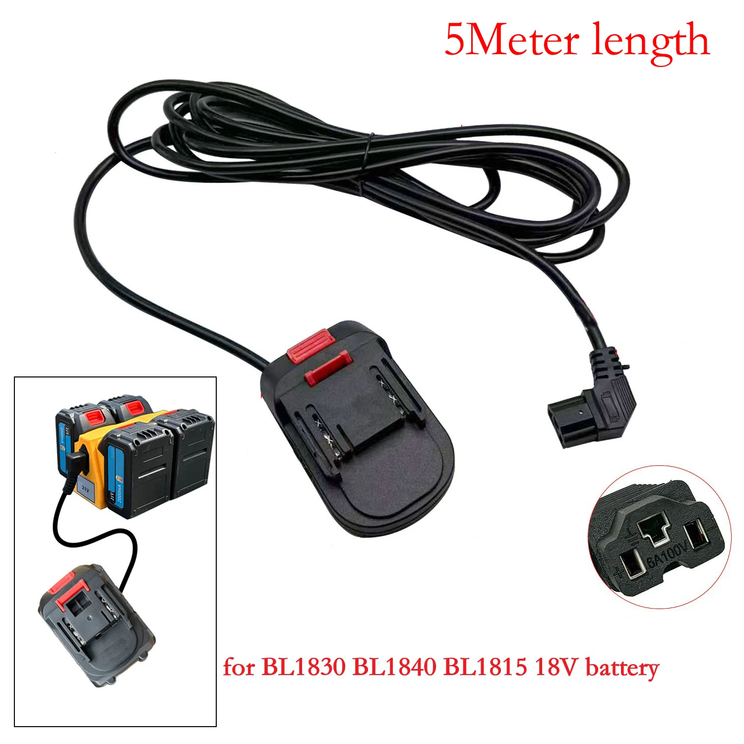 5 Meter Adapter Cable for BL1830 BL1815 BL1840 18V Converter Cable Suitable for Power Tool Remote Operations 5