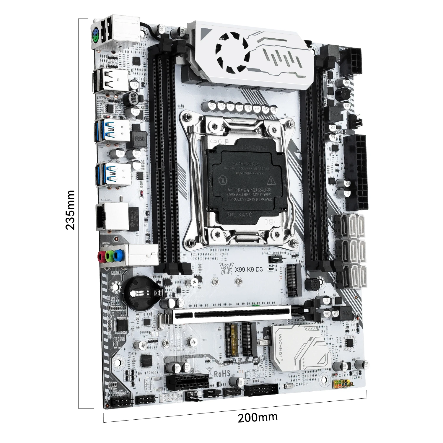 MACHINIST X99 Motherboard Combo Intel Xeon E5 2673 V3 CPU DDR3 1*16GB RAM LGA 2011-3 Set Kit X99 K9-D3 Four channels Memory