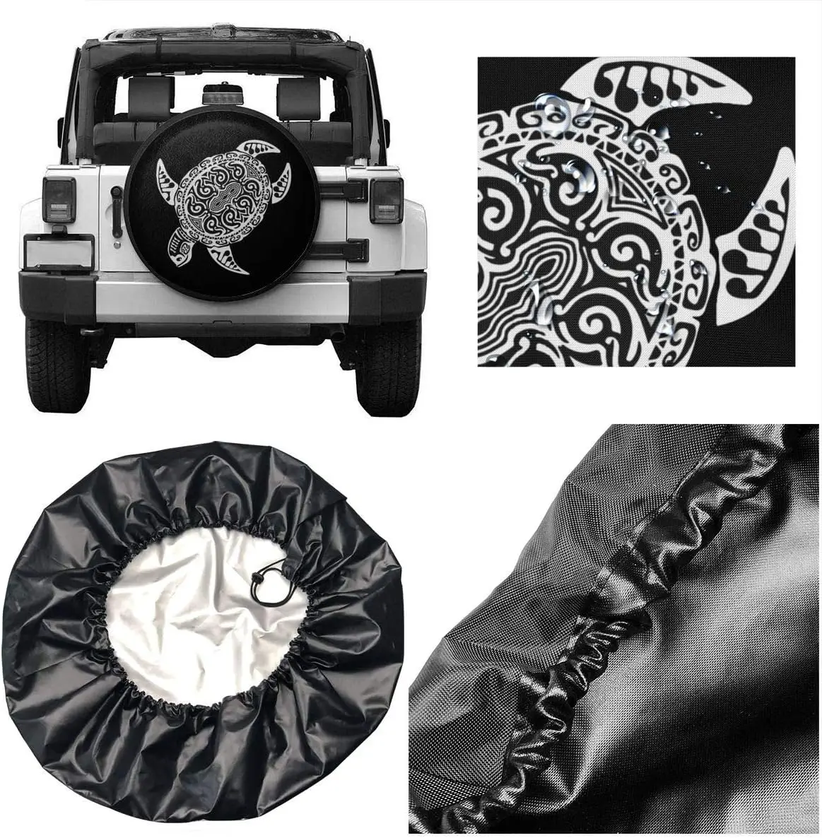 Spare Tire Cover Sea Turtle Tribal Shell Waterproof Wheel Tire Protectors for  Travel Trailer SUV Truck and Many Universal