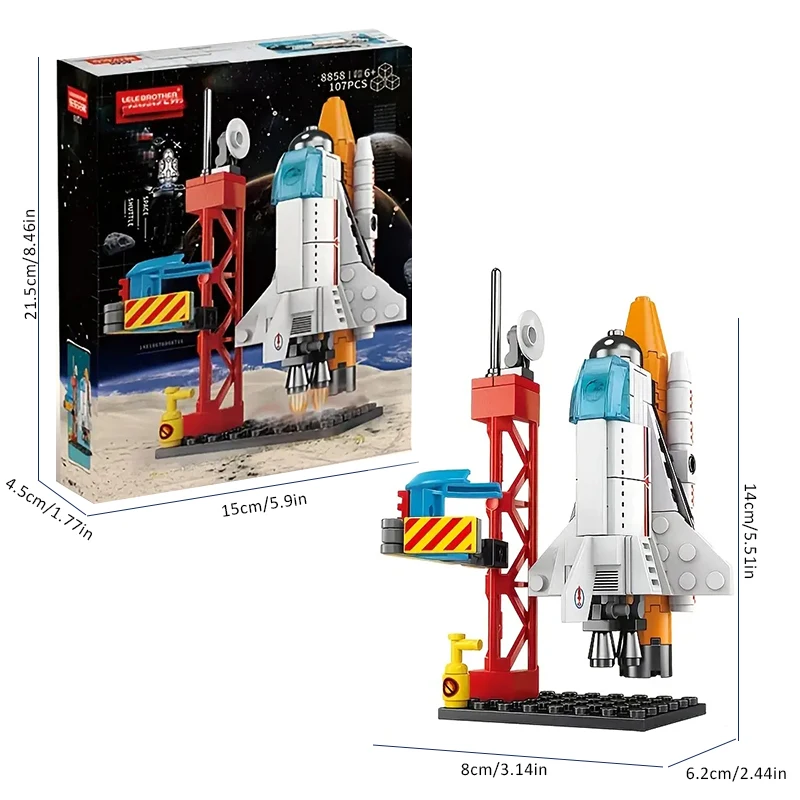 Aerospace Space Rocket Launch Center Base Puzzle Model Mini Building Blocks Assemble Bricks Children\'s Boys Kids Toys Montessor