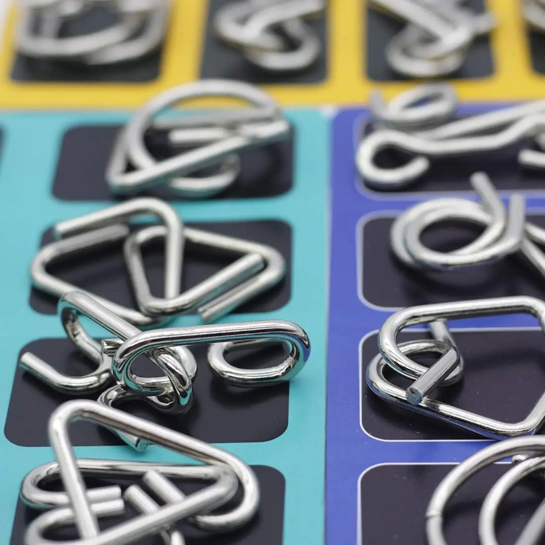 24 teile/satz Metall Montessori Puzzle Draht iq Geist Gehirn Teaser Rätsel Kinder Erwachsene interaktive Spiel Reliever Lernspiel zeug