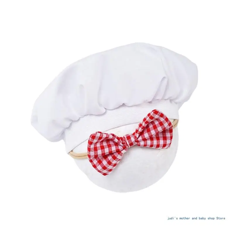 3Pcs Adorable Newborns Photography Props Cook Themed Strap Pants and Hat Set