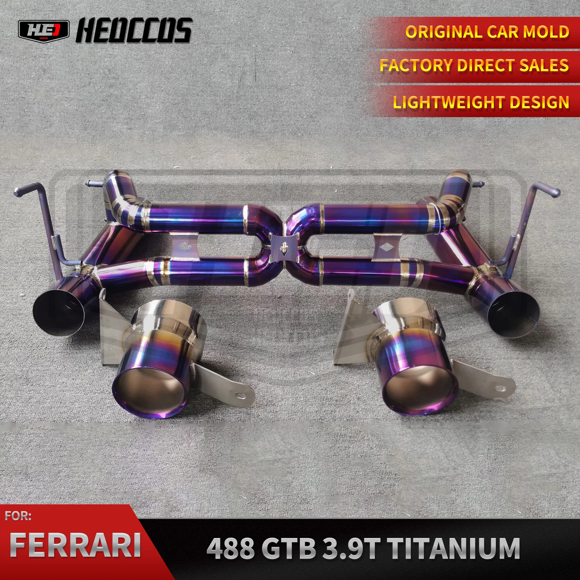 

HEO Exhaust Catback For Ferrari 488 GTB/Pista F142M 2015-2018 3.9T With Titanium Tips Pipes Exhaust System Performance Parts